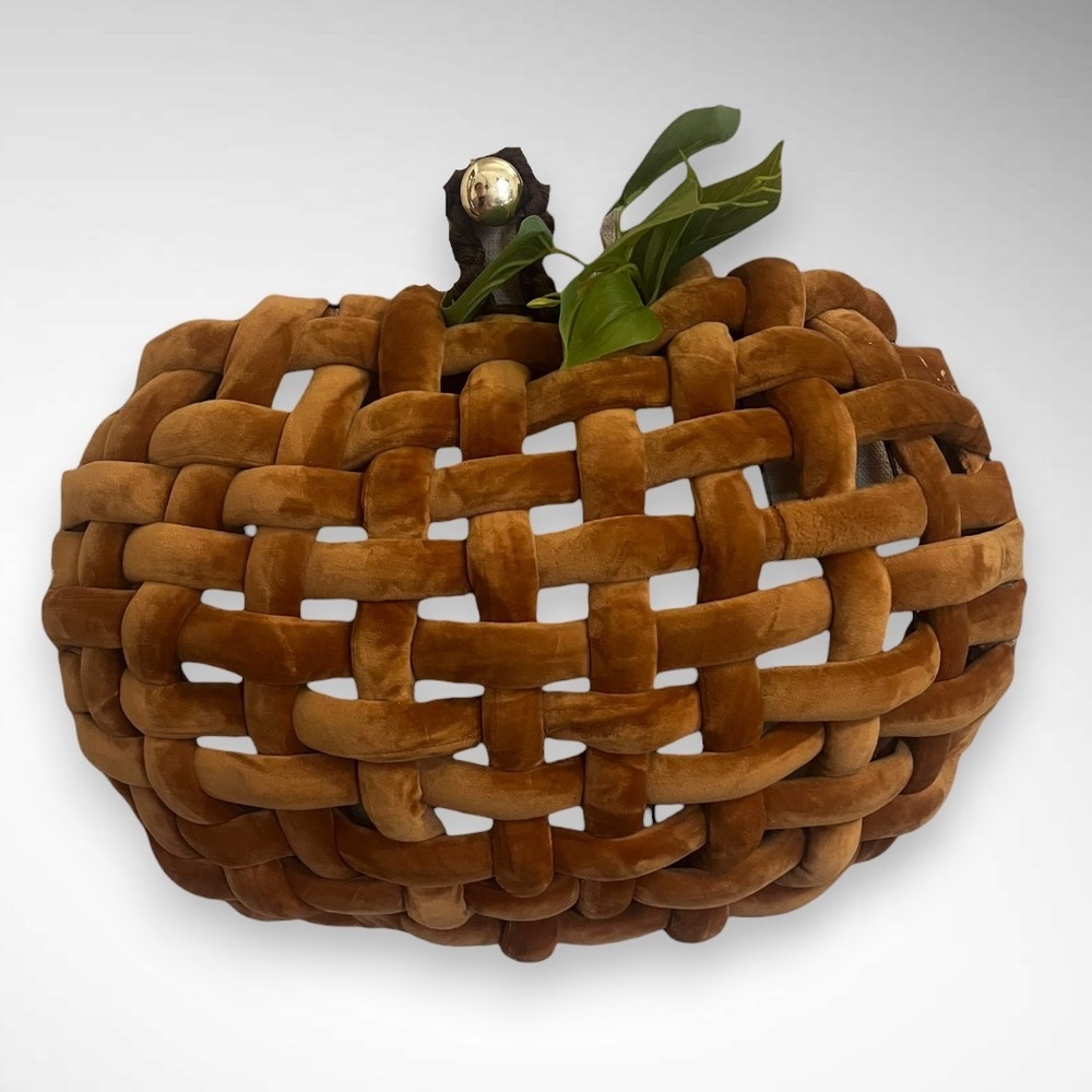 Halloween Fall Large Homemade Velvet Tube Yarn Pumpkin Hanging Wall Decor